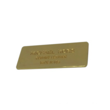 Gold Plating Debossed Metal Plate Logo Label